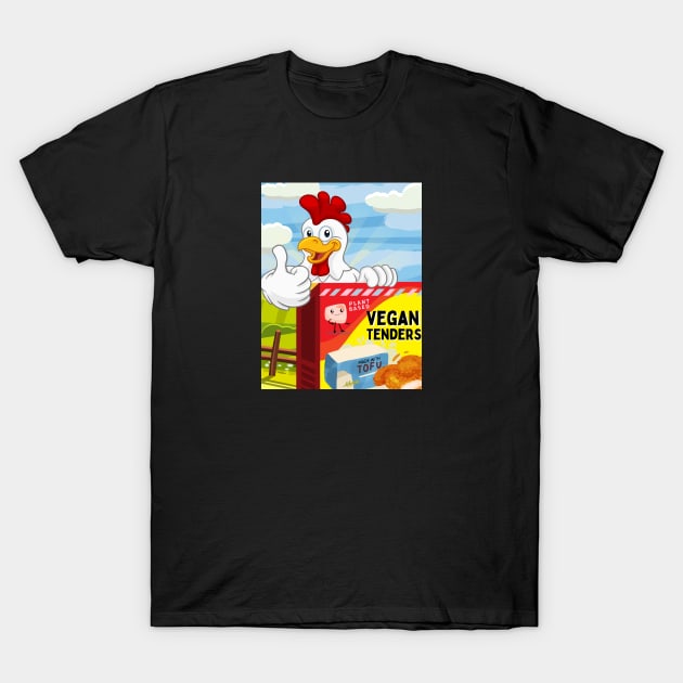 Vegan Tenders - Funny Plant Based Tofu Loving Chicken T-Shirt by JAHudson